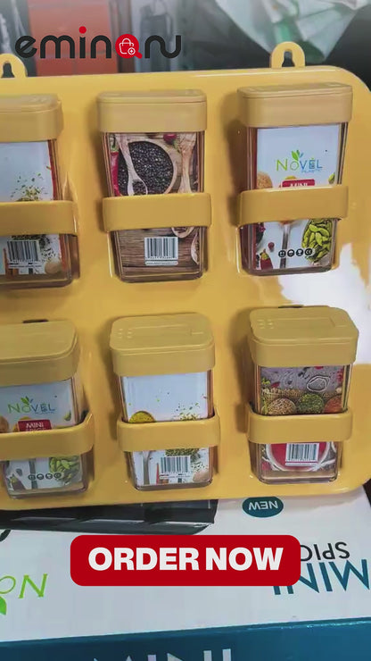 Mini Crystal Spice Jars With Stand - Multipurpose Box Masala Box