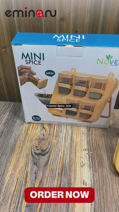 Mini Crystal Spice Jars With Stand - Multipurpose Box Masala Box