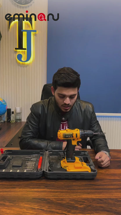 Rechargeable Drill Machine With 2 Batteries & Charger