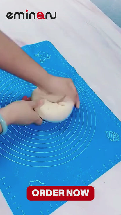 Silicone Dough Mat Rolling Pin Set