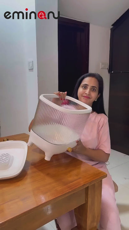 10kg Rice Dispenser Square Transparent