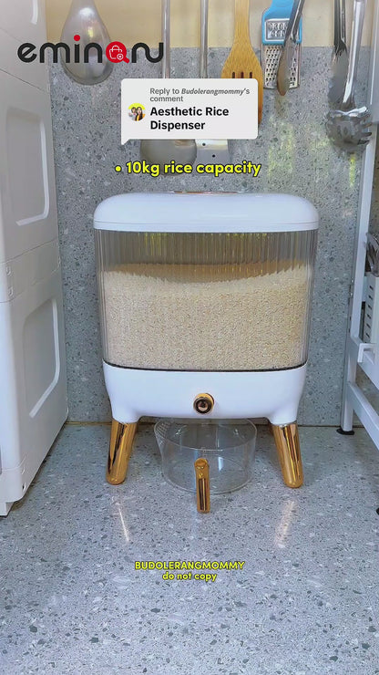 10kg Rice Dispenser Square Transparent