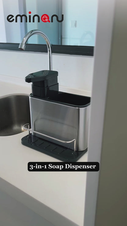 3-in-1 Soap Dispenser and cuttlory holder for Kitchen Sink