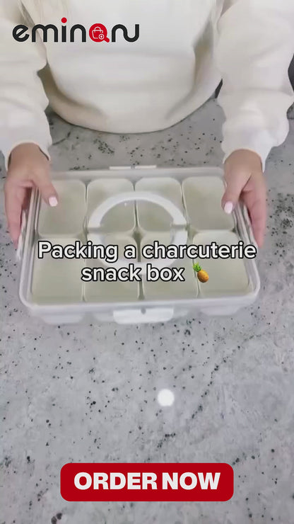 Portable Snack Platters Organizer With 4 box and 8 box variants