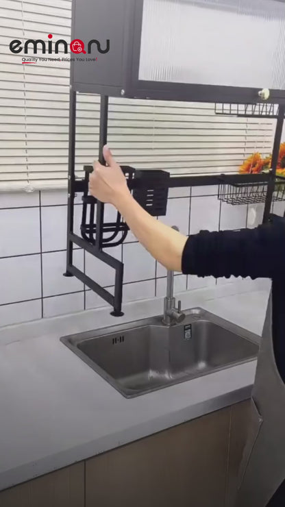Metal Kitchen Sink Rack Large Size Dish Rack With Single Cabinet