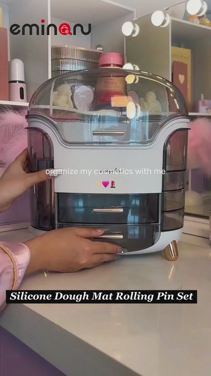 Luxury Desktop Cosmetic Organizer, Dustproof and Waterproof Makeup Vanity Organizer