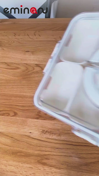Portable Snack Platters Organizer With 4 box and 8 box variants