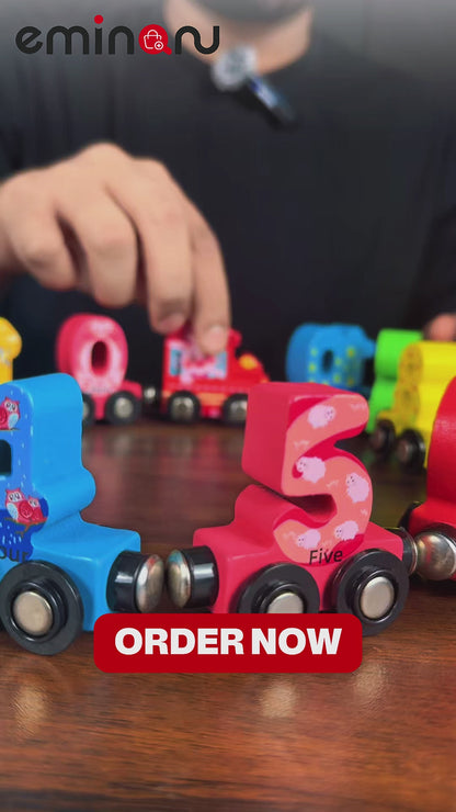 Train numbers for children play and learn