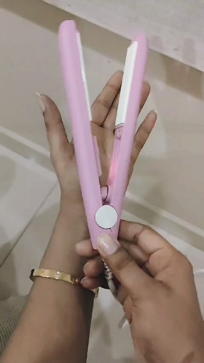 Mini Ceramic Hair Curler & Straightener